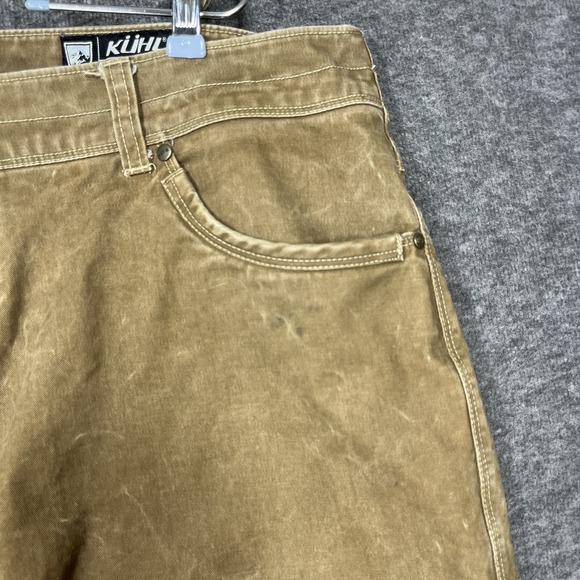 Kuhl Ryder Pants Mens 40x30 Brown Vintage Patina Dye Canvas Gorpcore Hiking Work - Picture 5 of 14